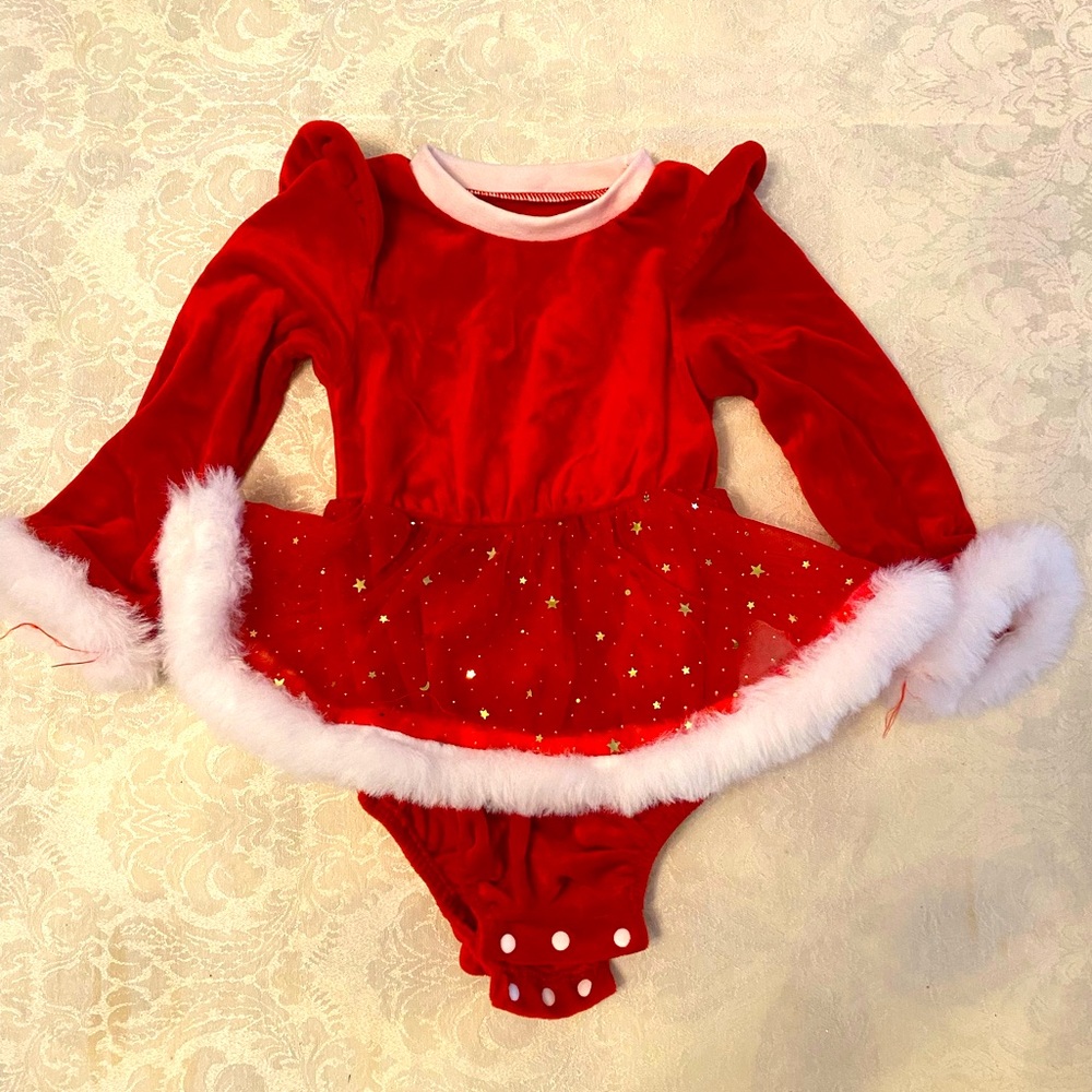 Baby girl Christmas Santa onesie.